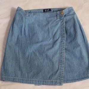 {GAP} Vintage High Waisted Denim Wrap Skirt